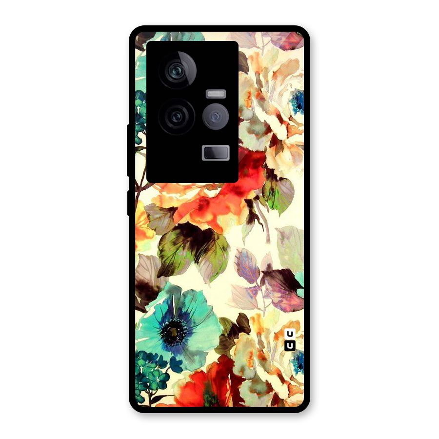 Artsy Bloom Flower Glass Back Case for Vivo iQOO 11 5G