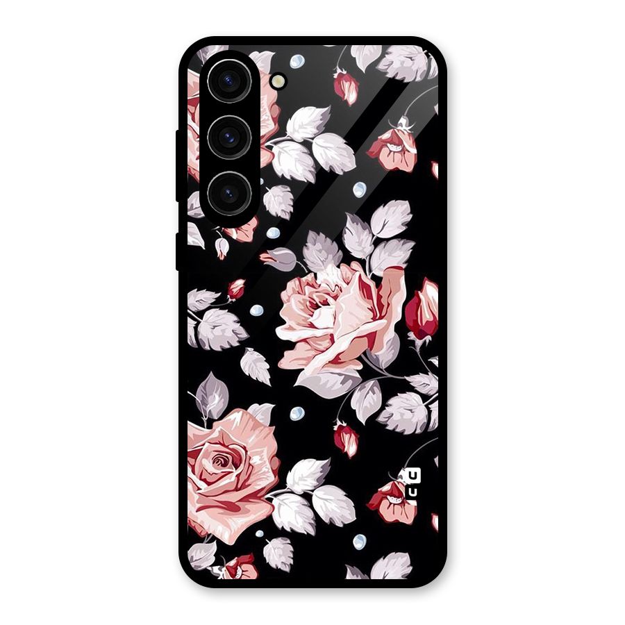 Artsy Floral Glass Back Case for Galaxy S23 Plus