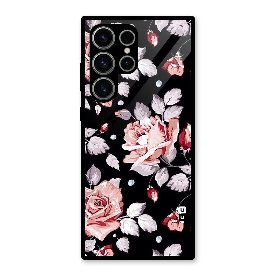 Artsy Floral Glass Back Case for Galaxy S23 Ultra