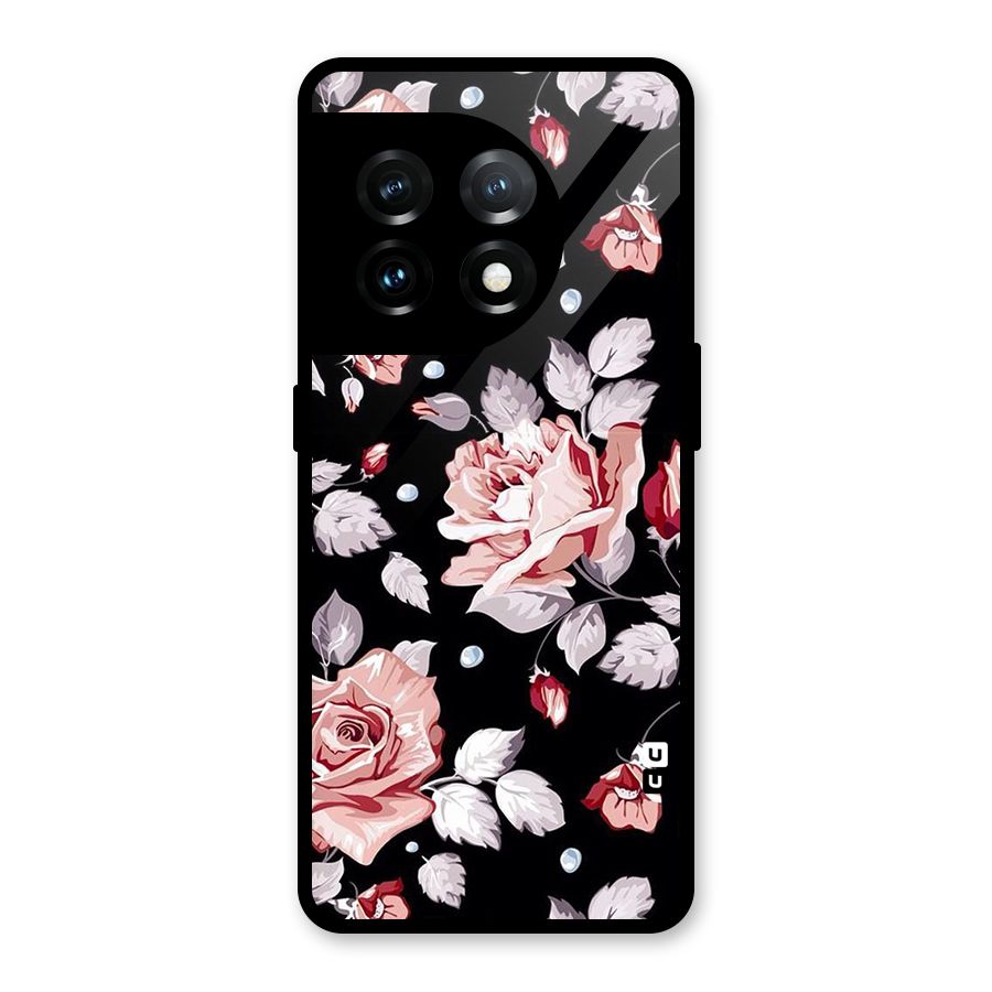 Artsy Floral Glass Back Case for OnePlus 11