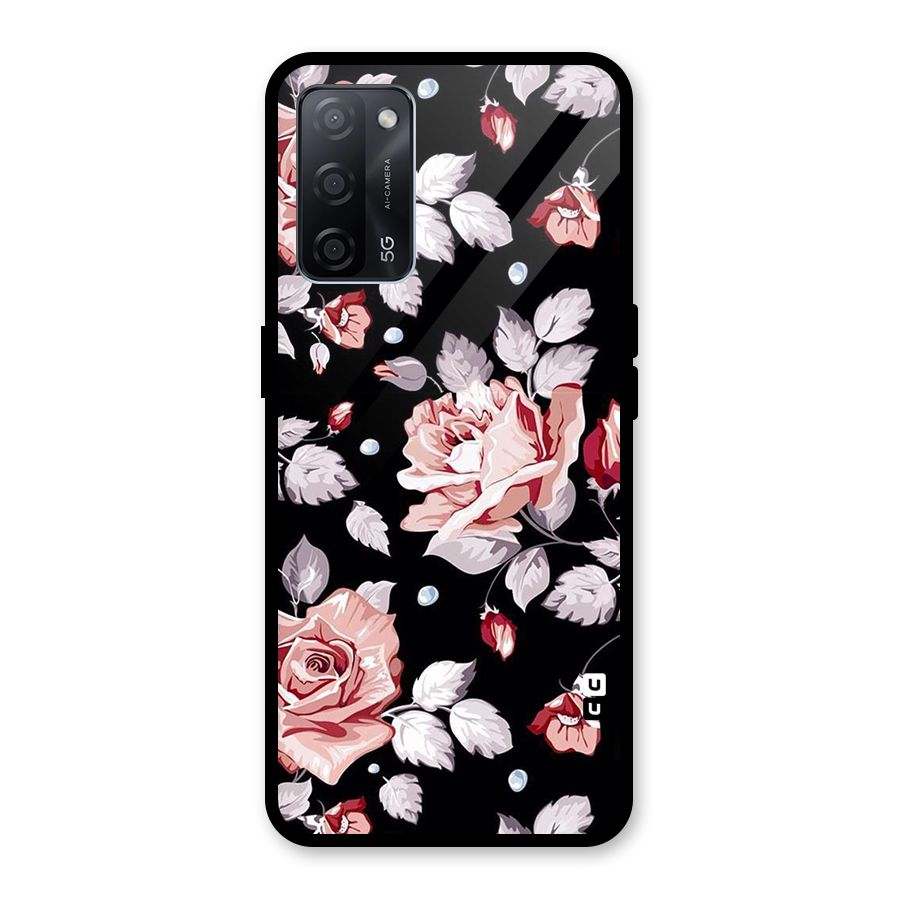 Artsy Floral Glass Back Case for Oppo A53s 5G
