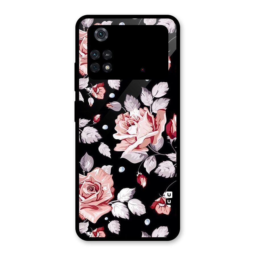 Artsy Floral Glass Back Case for Poco M4 Pro 4G