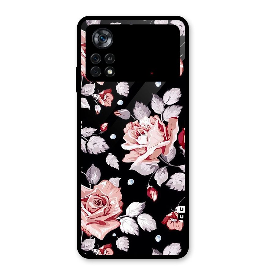 Artsy Floral Glass Back Case for Poco X4 Pro 5G