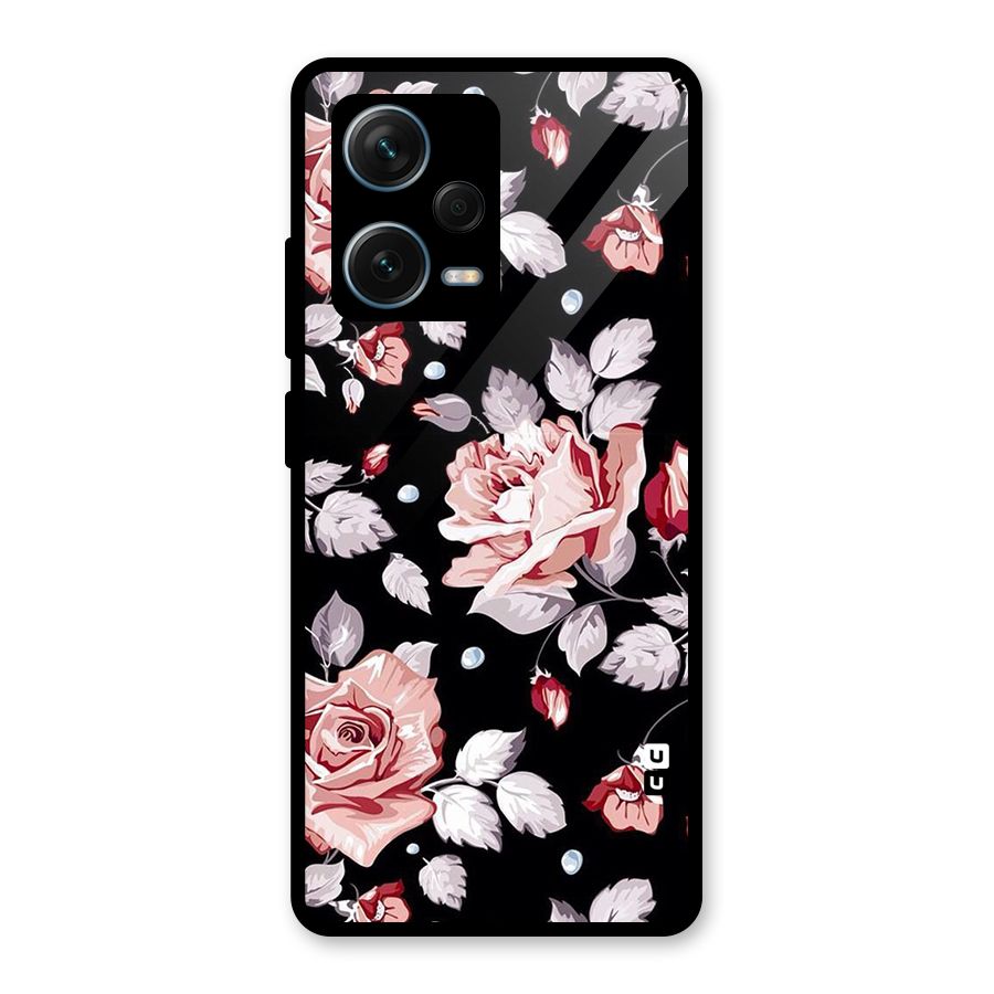 Artsy Floral Glass Back Case for Redmi Note 12 Pro Plus 5G