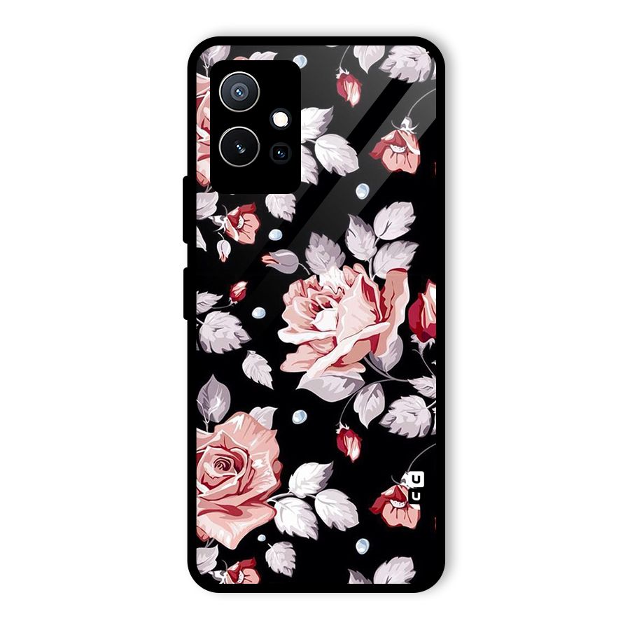 Artsy Floral Glass Back Case for Vivo T1 5G