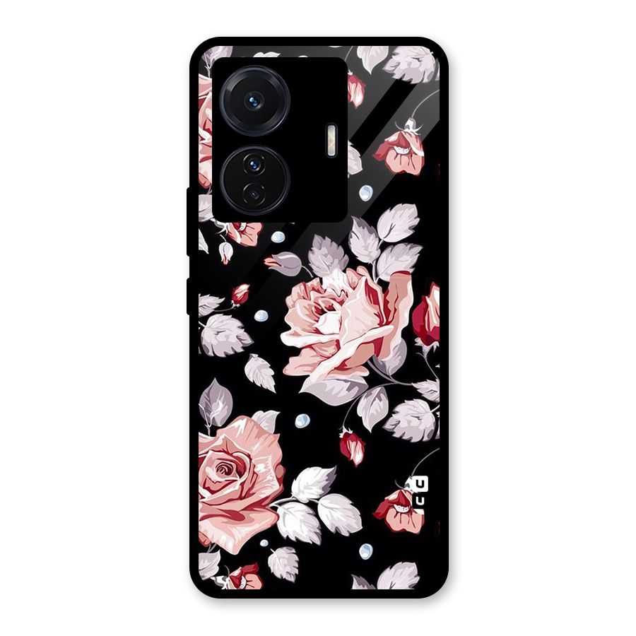 Artsy Floral Glass Back Case for Vivo T1 Pro