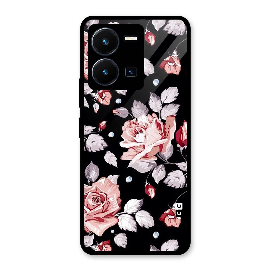 Artsy Floral Glass Back Case for Vivo Y35