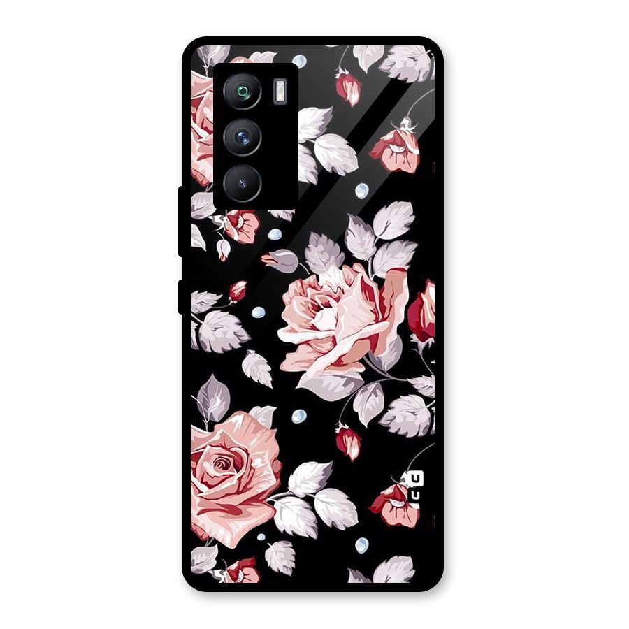 Artsy Floral Glass Back Case for Vivo iQOO 9 SE