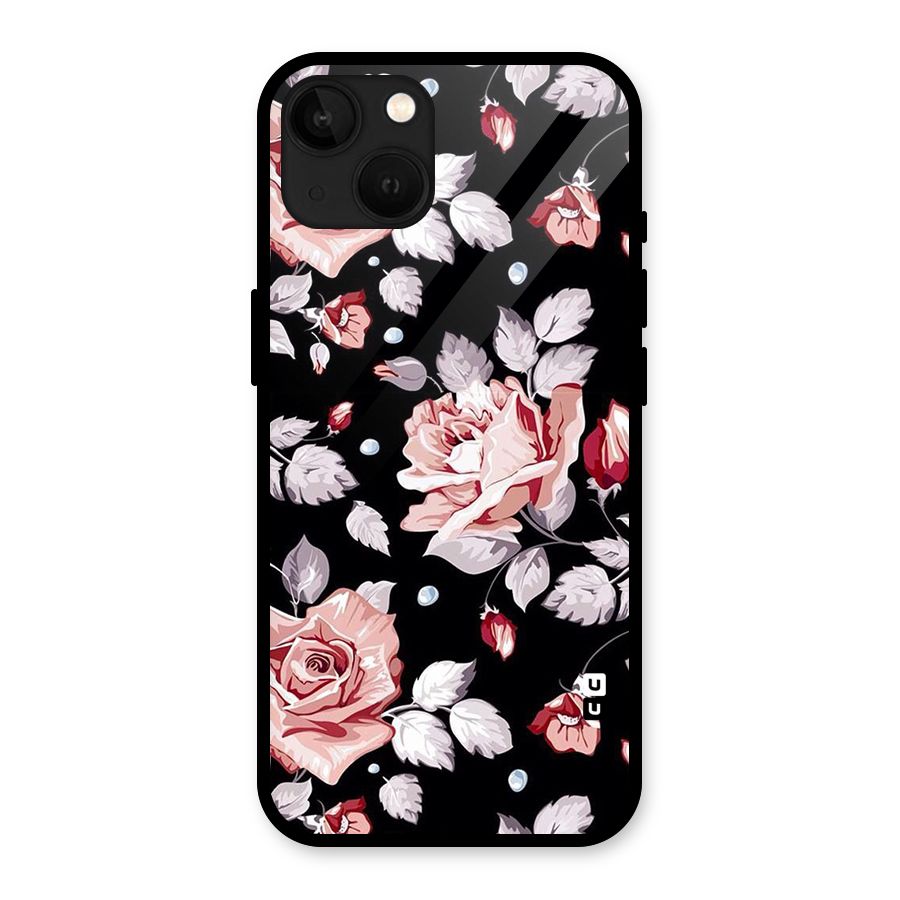 Artsy Floral Glass Back Case for iPhone 13