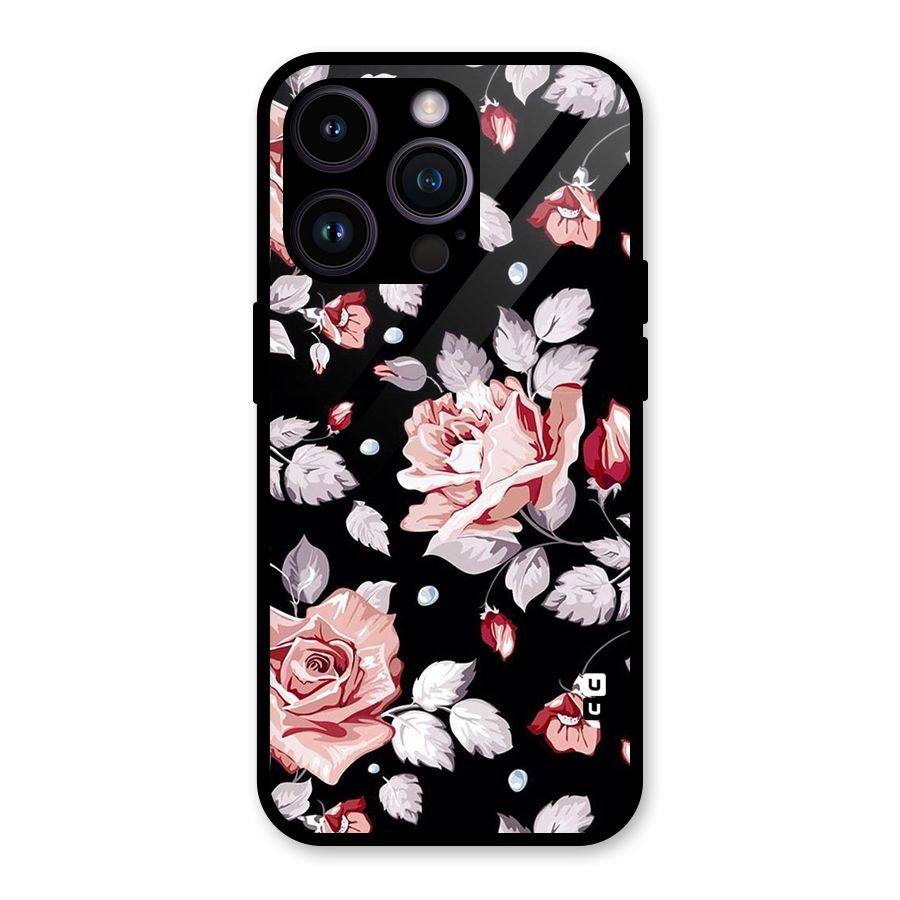 Artsy Floral Glass Back Case for iPhone 14 Pro