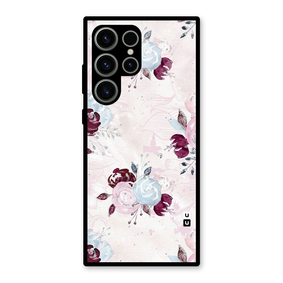 Artsy Florasy Glass Back Case for Galaxy S23 Ultra
