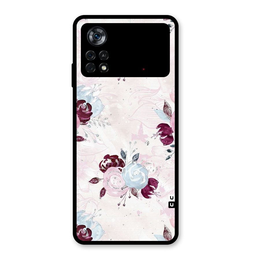 Artsy Florasy Glass Back Case for Poco X4 Pro 5G