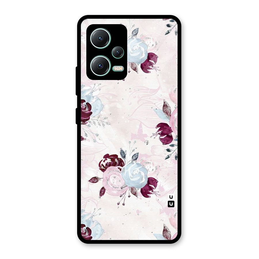 Artsy Florasy Glass Back Case for Redmi Note 12 5G