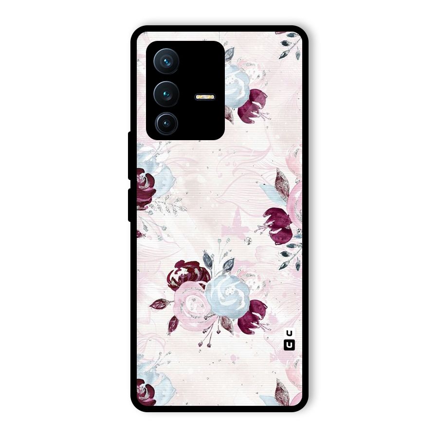 Artsy Florasy Glass Back Case for Vivo V23 Pro