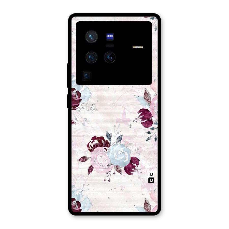 Artsy Florasy Glass Back Case for Vivo X80 Pro