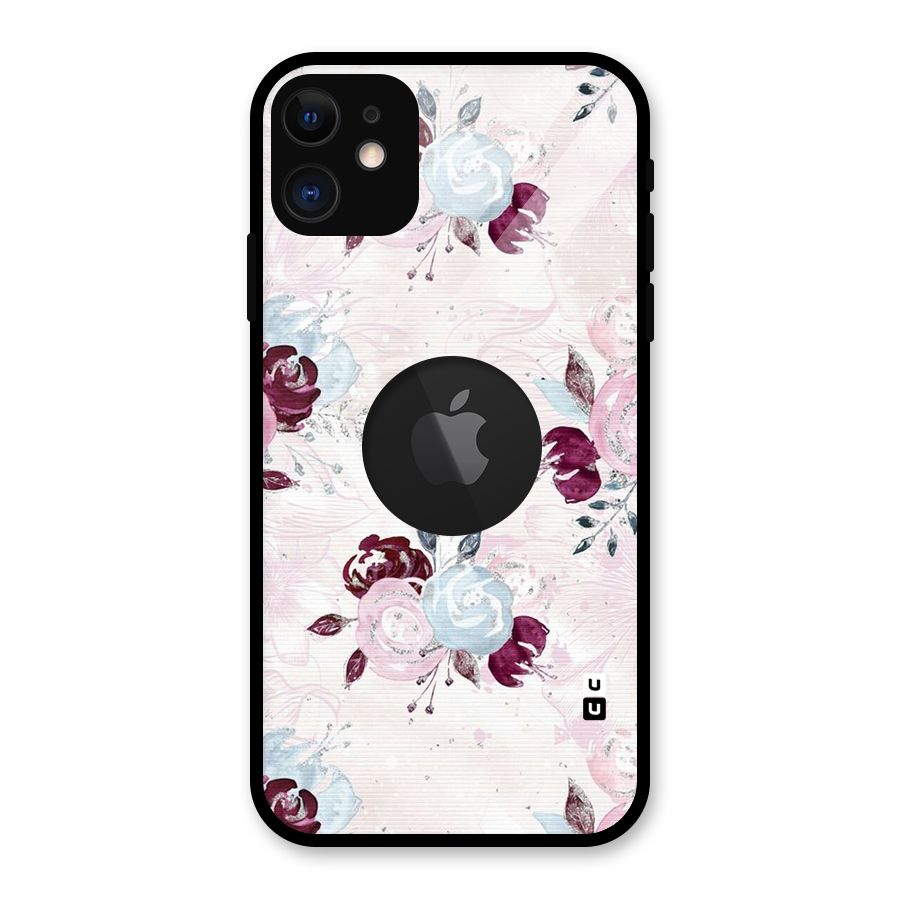 Artsy Florasy Glass Back Case for iPhone 11 Logo Cut
