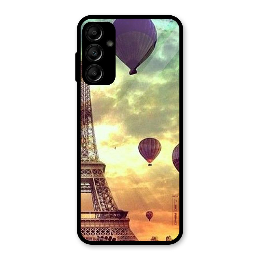 Artsy Hot Balloon And Tower Glass Back Case for Galaxy A14 5G