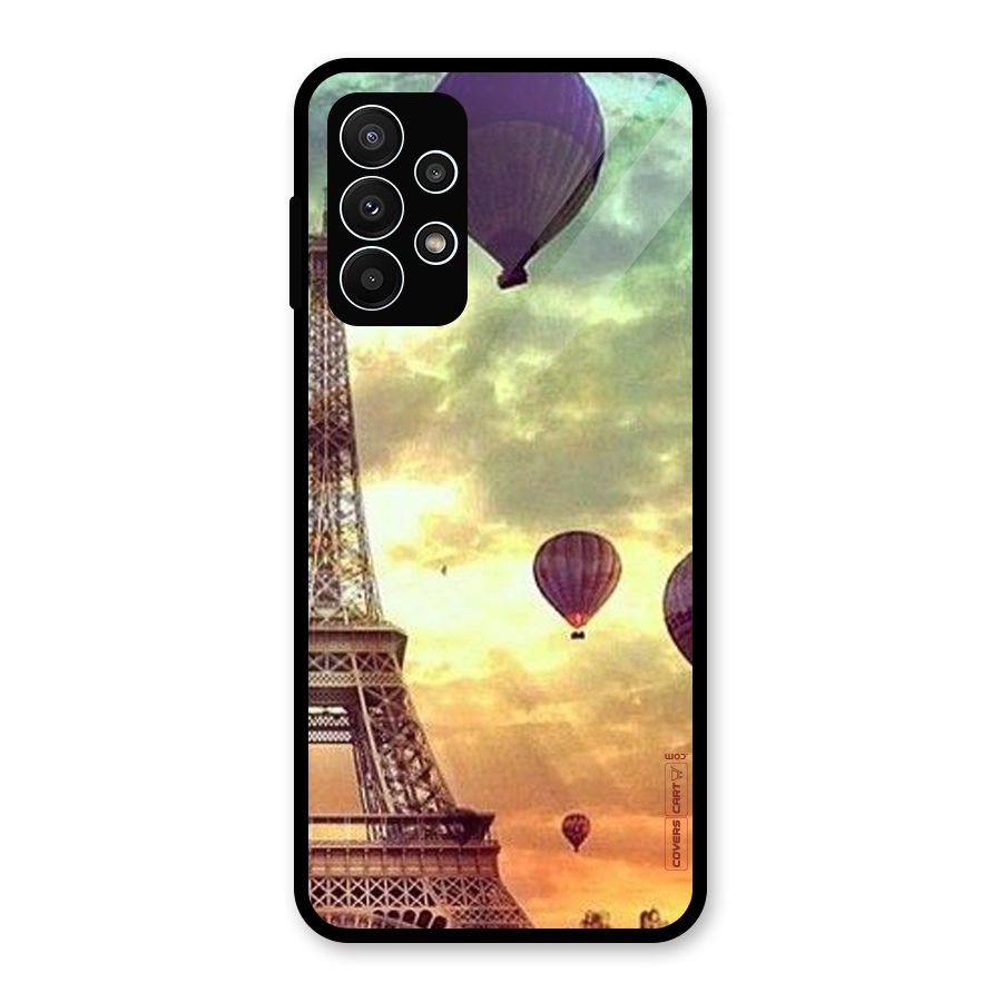 Artsy Hot Balloon And Tower Glass Back Case for Galaxy A23