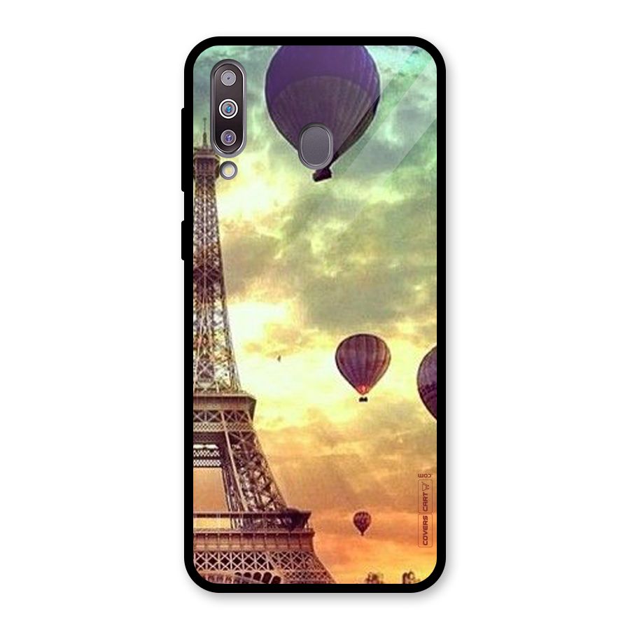 Artsy Hot Balloon And Tower Glass Back Case for Galaxy M30