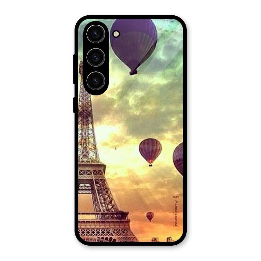 Artsy Hot Balloon And Tower Glass Back Case for Galaxy S23 Plus