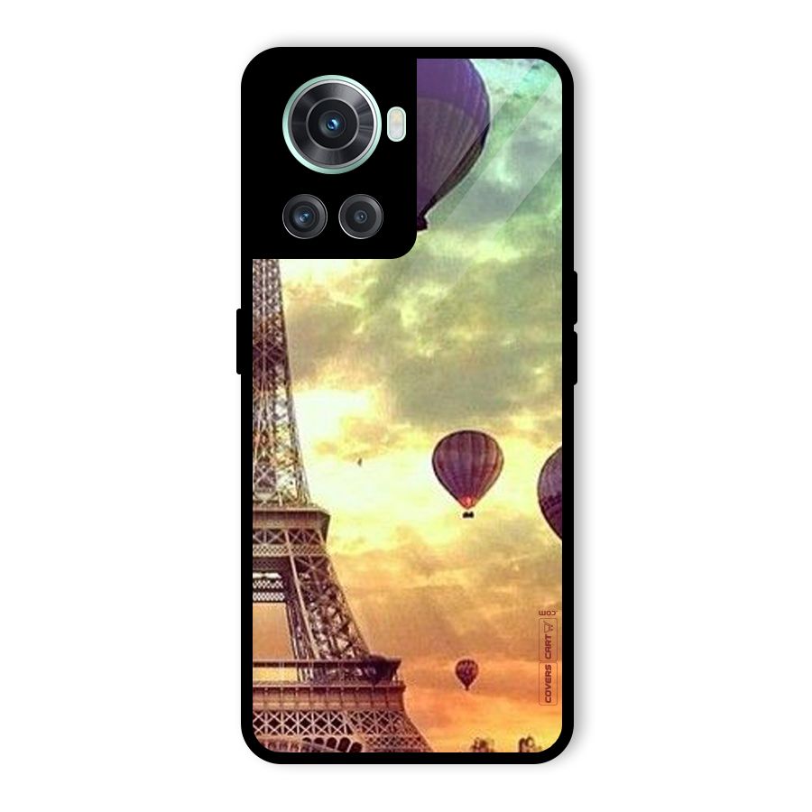 Artsy Hot Balloon And Tower Glass Back Case for OnePlus 10R