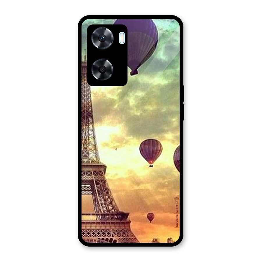 Artsy Hot Balloon And Tower Glass Back Case for Oppo A77