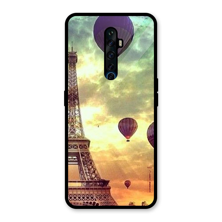 Artsy Hot Balloon And Tower Glass Back Case for Oppo Reno2 Z