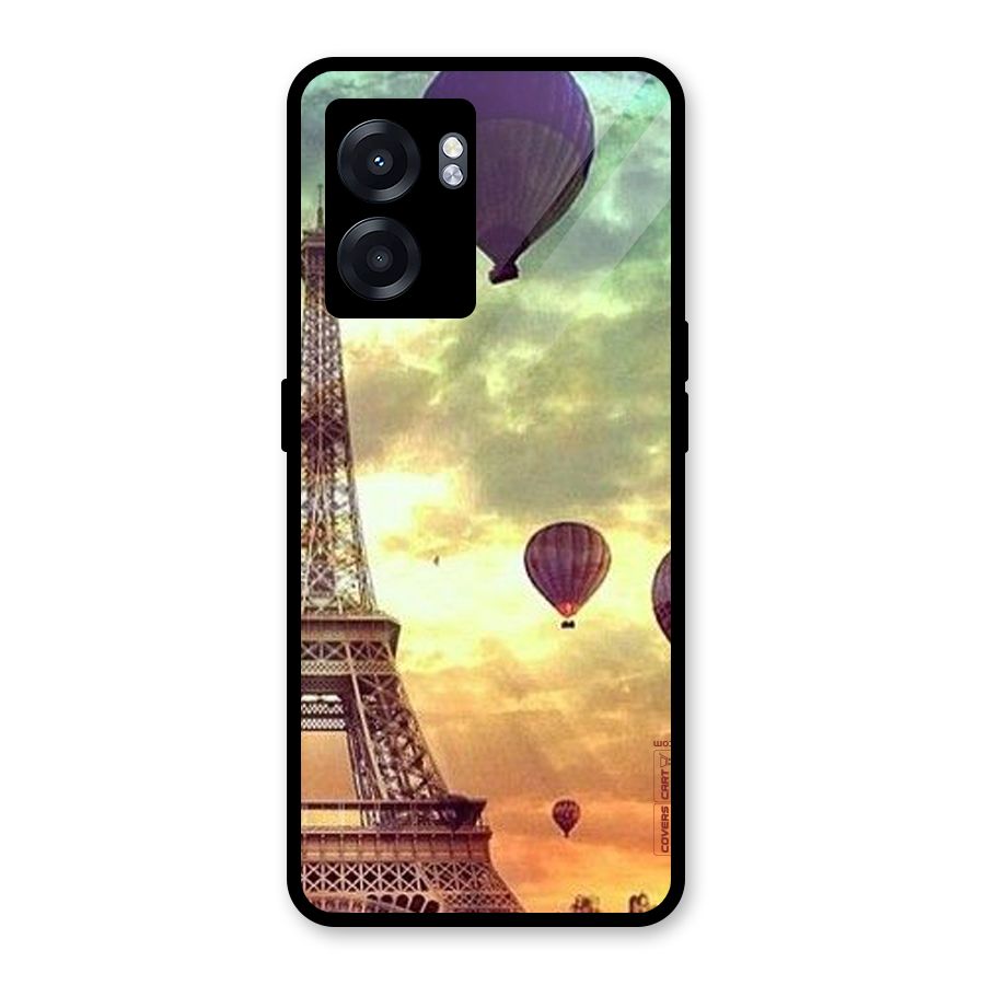 Artsy Hot Balloon And Tower Glass Back Case for Realme Narzo 50 5G