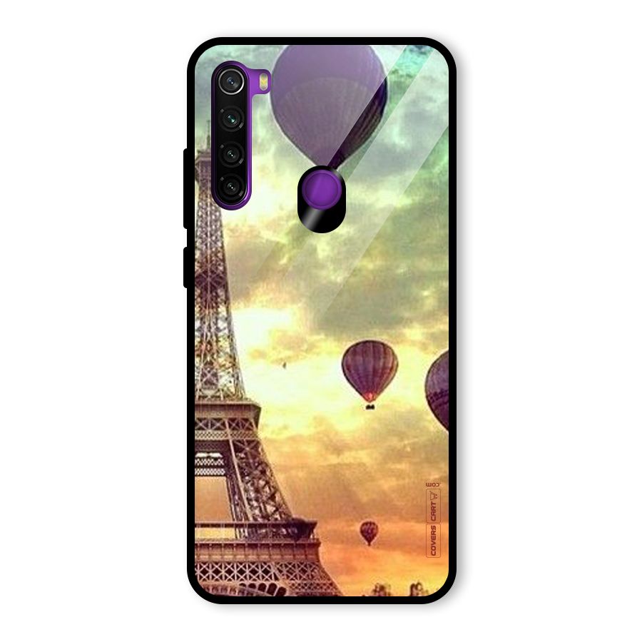 Artsy Hot Balloon And Tower Glass Back Case for Redmi Note 8