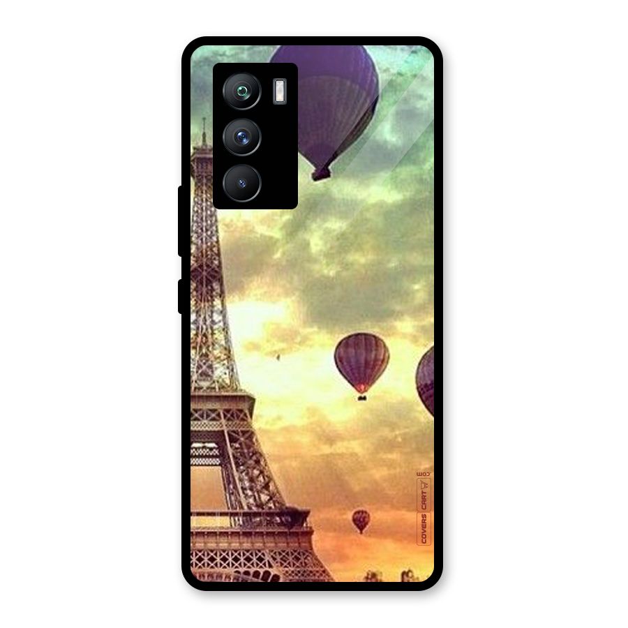 Artsy Hot Balloon And Tower Glass Back Case for Vivo iQOO 9 SE