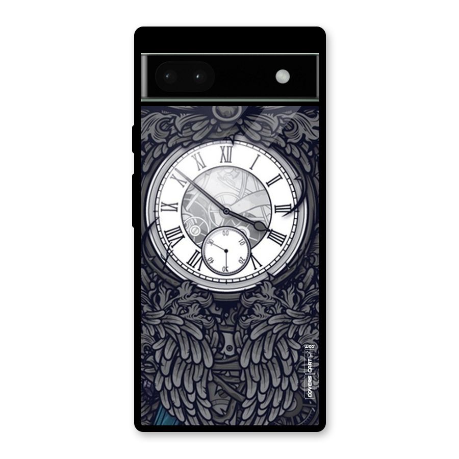 Artsy Wall Clock Glass Back Case for Google Pixel 6a