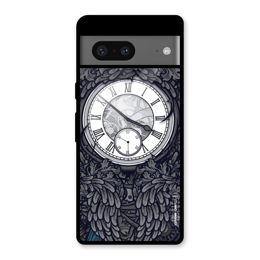 Artsy Wall Clock Glass Back Case for Google Pixel 7