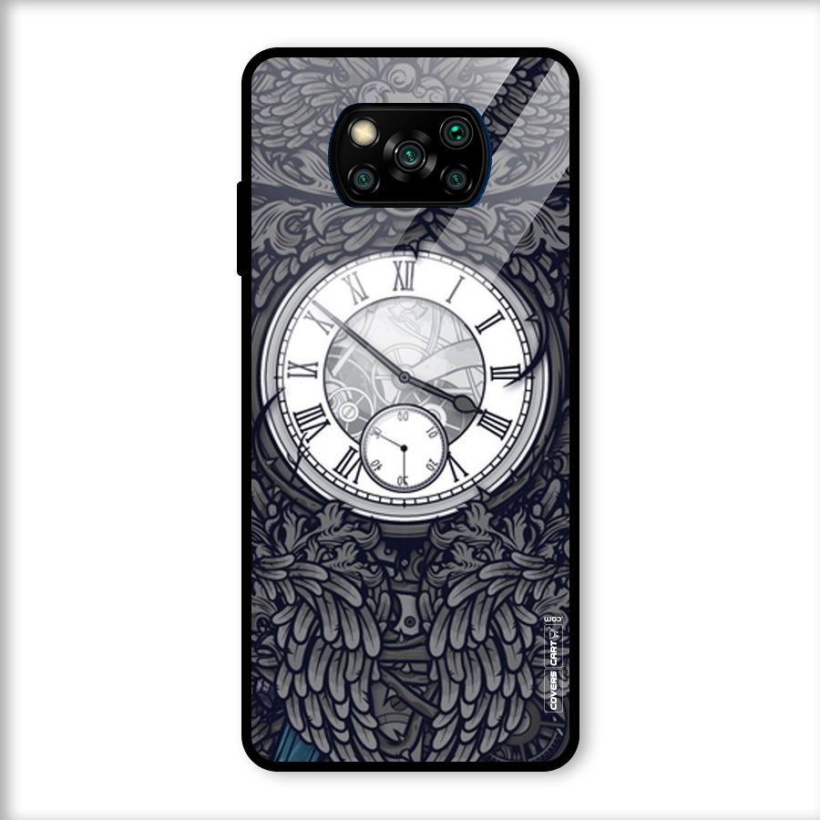 Artsy Wall Clock Glass Back Case for Poco X3
