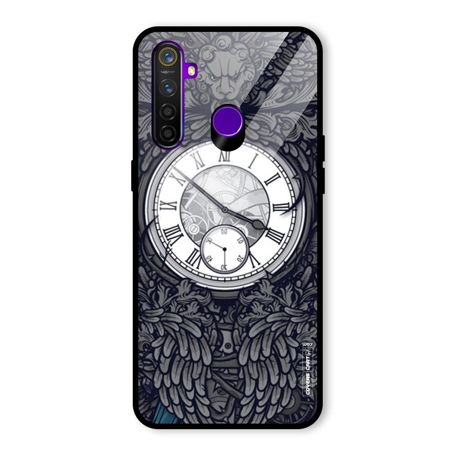 Artsy Wall Clock Glass Back Case for Realme 5 Pro
