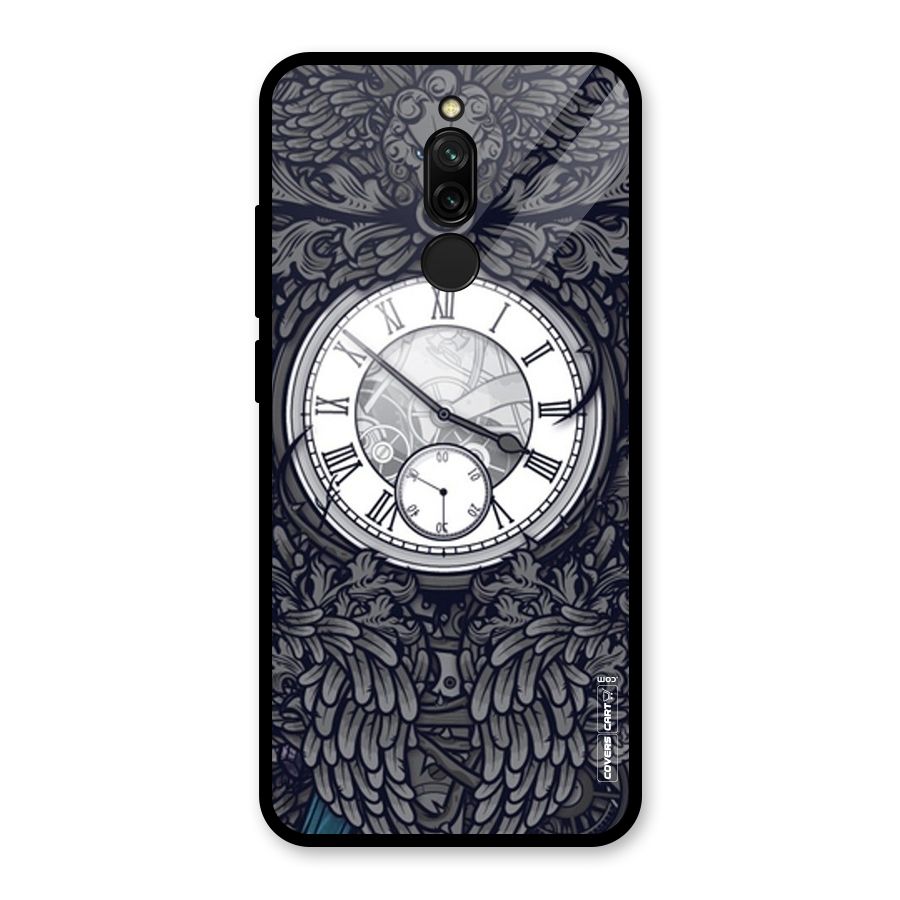 Artsy Wall Clock Glass Back Case for Redmi 8