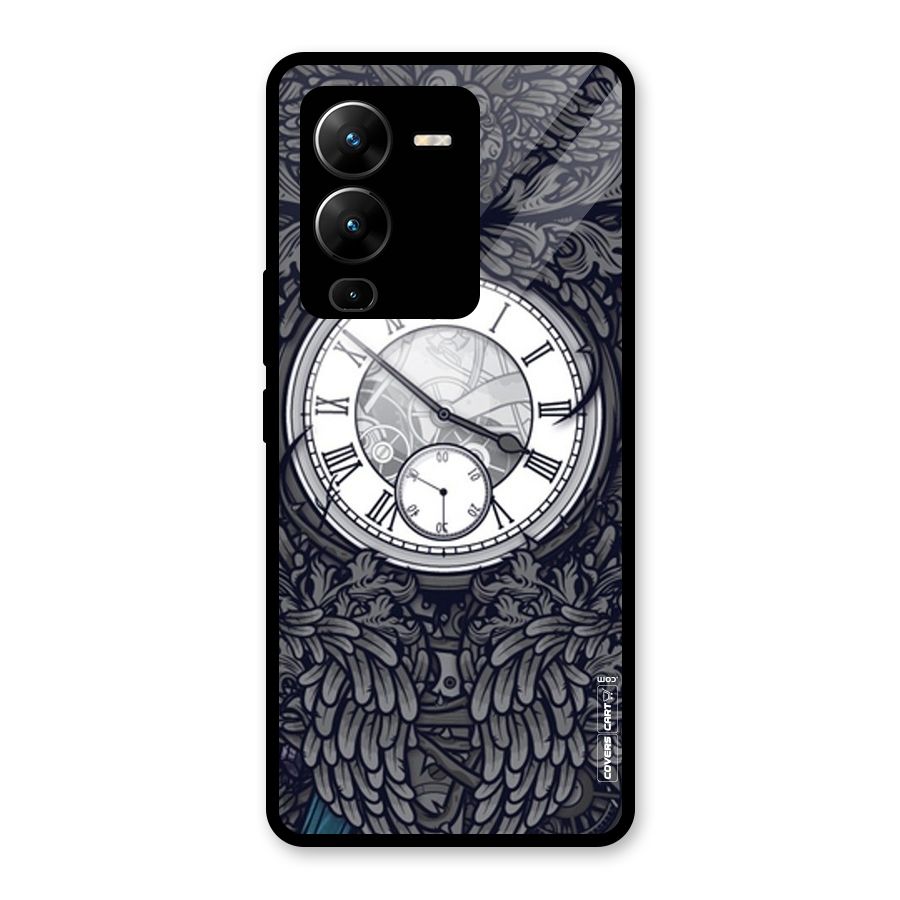 Artsy Wall Clock Glass Back Case for Vivo V25 Pro