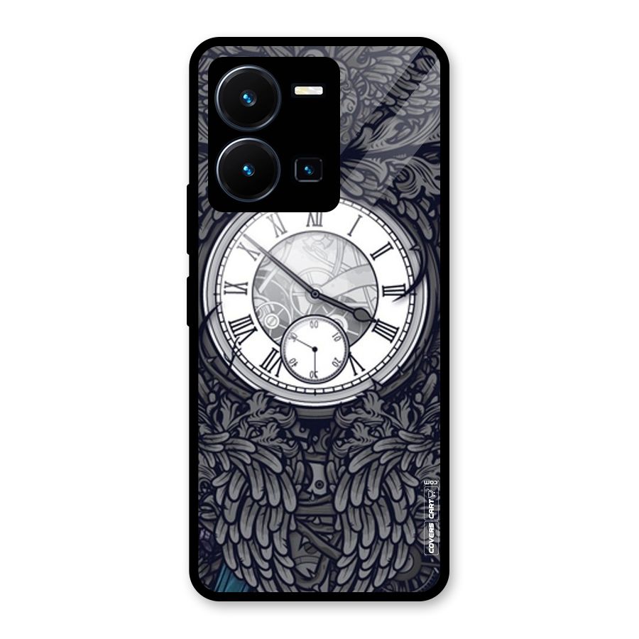Artsy Wall Clock Glass Back Case for Vivo Y35