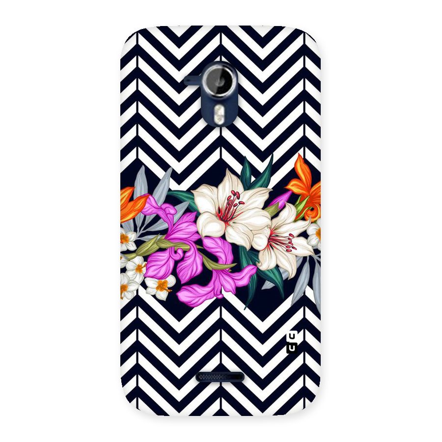 Artsy ZigZag Floral Back Case for Micromax Canvas Magnus A117