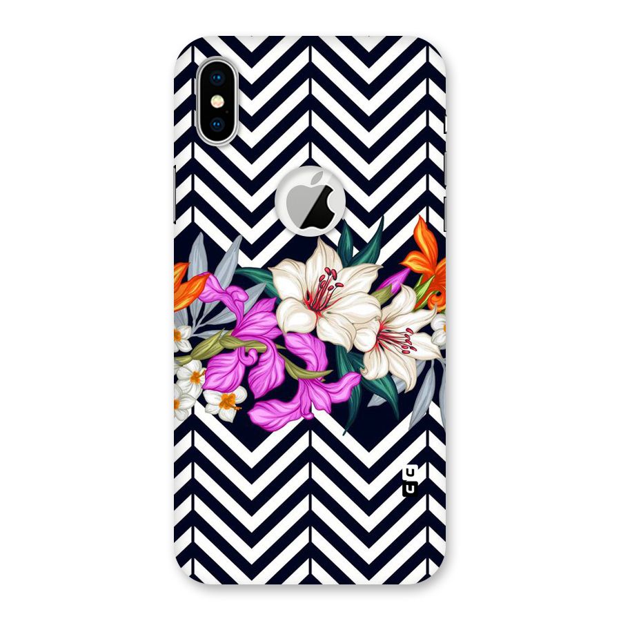 Artsy ZigZag Floral Back Case for iPhone XS Logo Cut