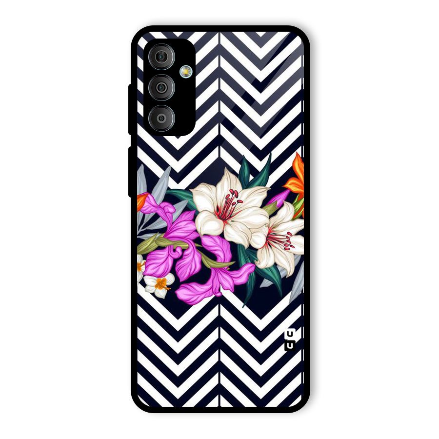 Artsy ZigZag Floral Glass Back Case for Galaxy F23