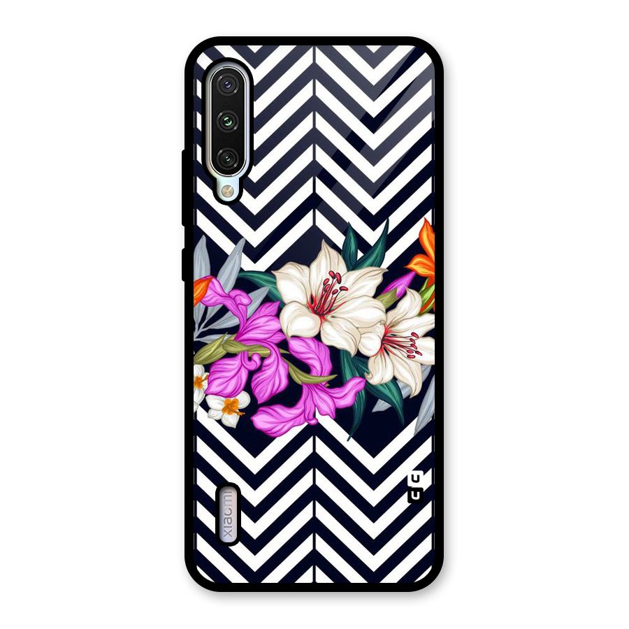 Artsy ZigZag Floral Glass Back Case for Mi A3