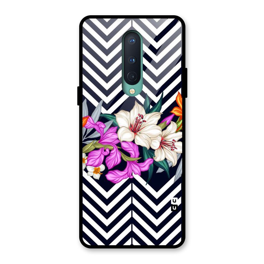 Artsy ZigZag Floral Glass Back Case for OnePlus 8