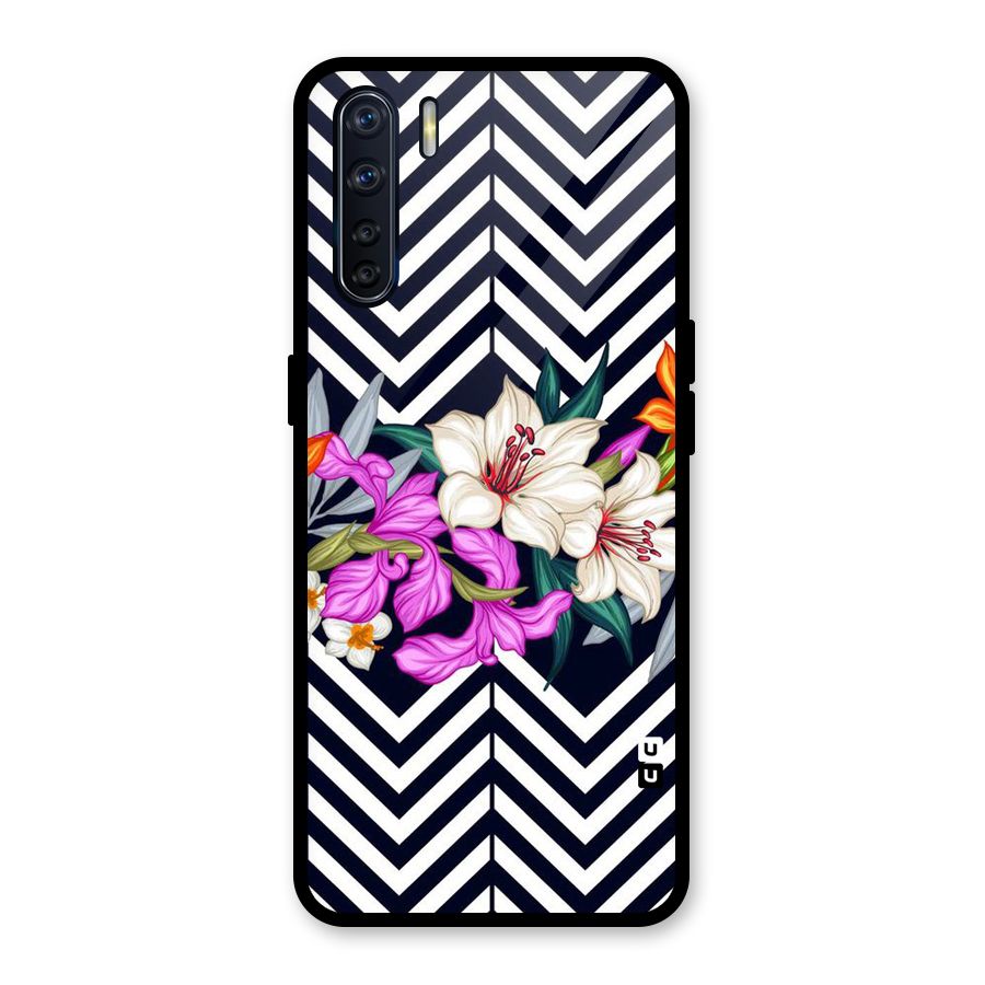 Artsy ZigZag Floral Glass Back Case for Oppo F15