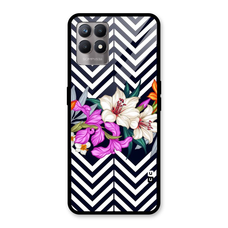 Artsy ZigZag Floral Glass Back Case for Realme Narzo 50