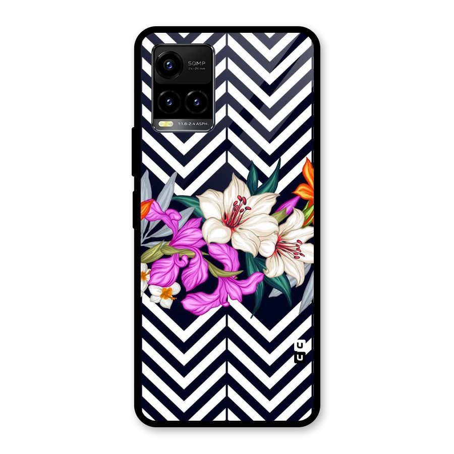 Artsy ZigZag Floral Glass Back Case for Vivo Y21A