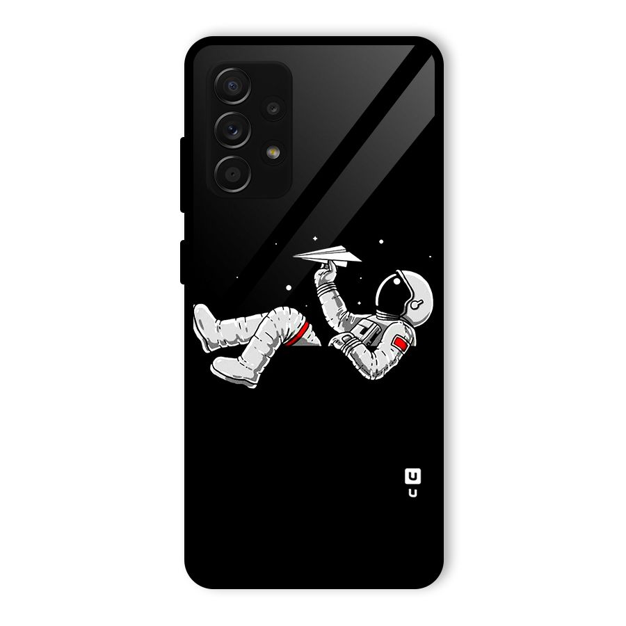 Astronaut Aeroplane Glass Back Case for Galaxy A53 5G