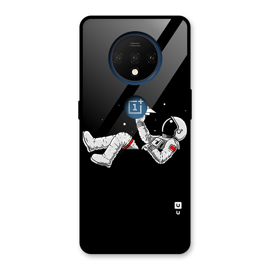 Astronaut Aeroplane Glass Back Case for OnePlus 7T
