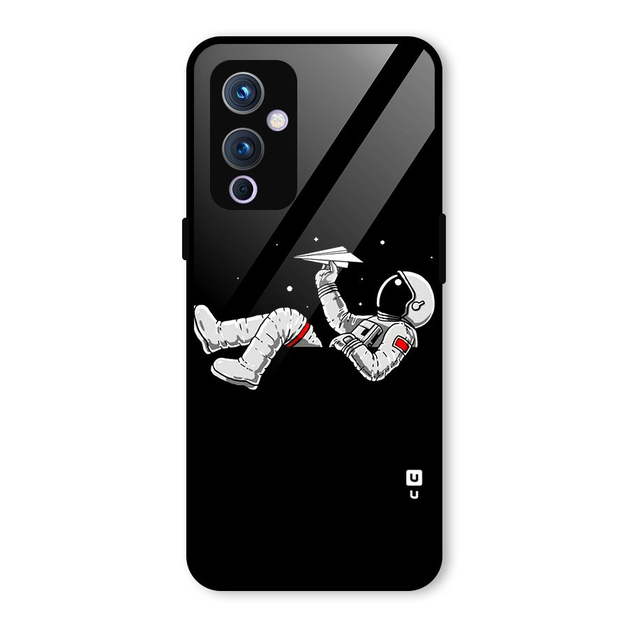 Astronaut Aeroplane Glass Back Case for OnePlus 9