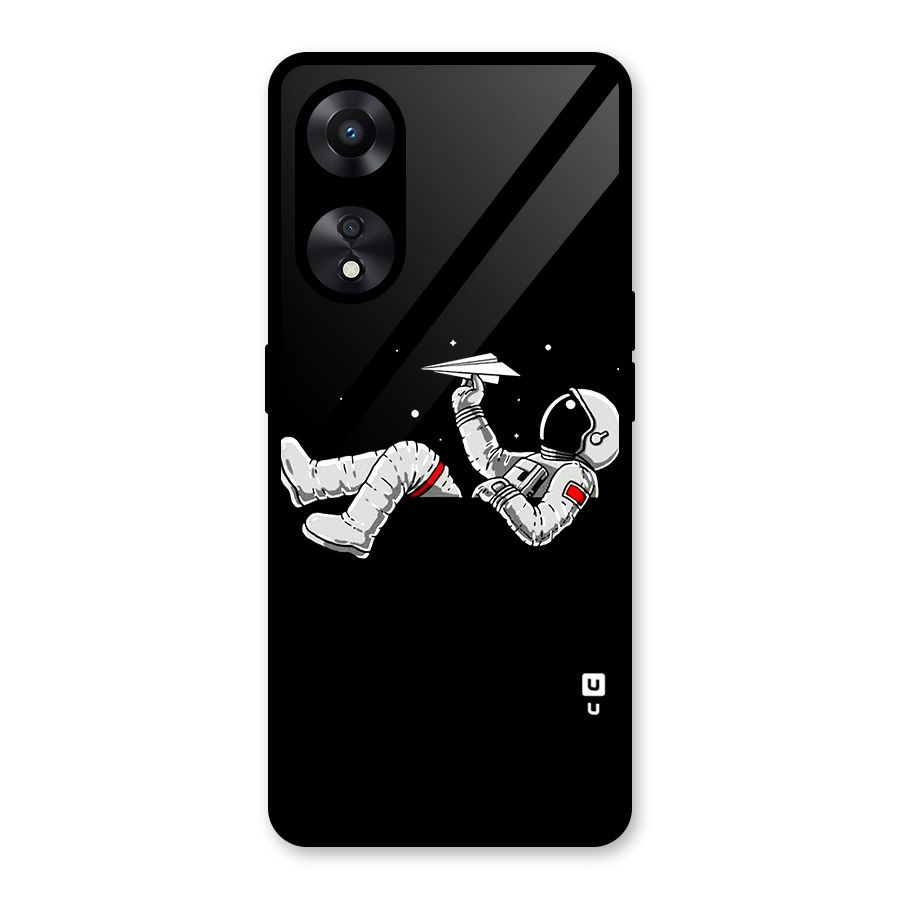Astronaut Aeroplane Glass Back Case for Oppo A78