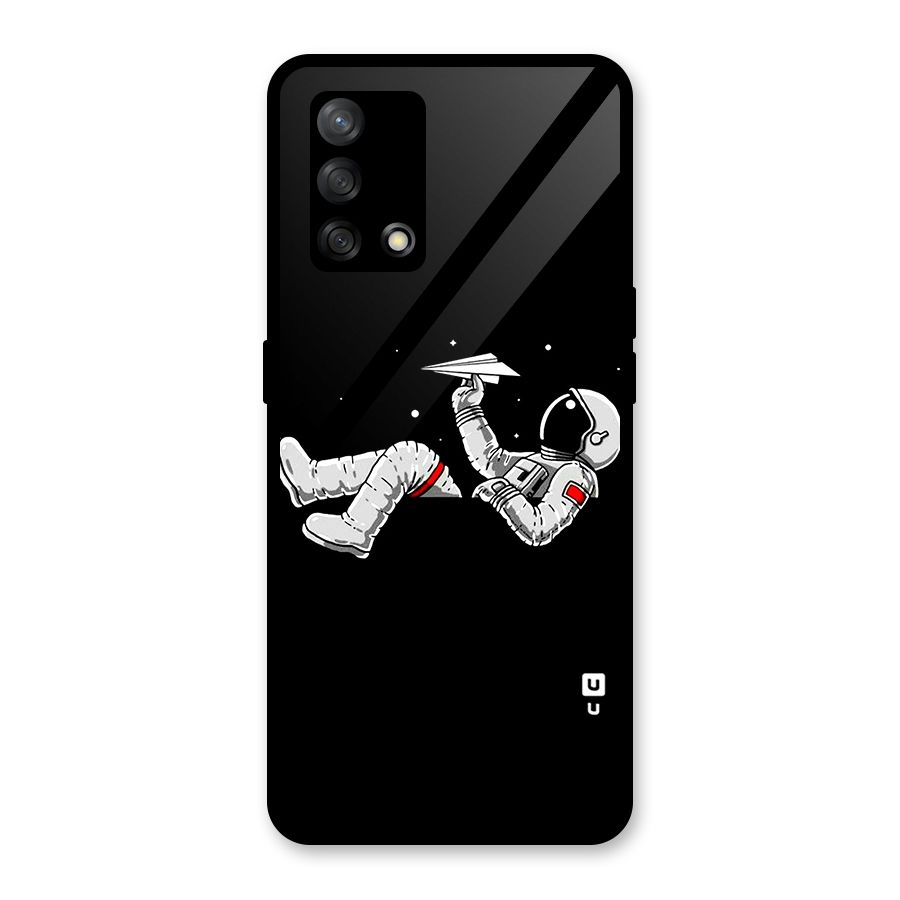 Astronaut Aeroplane Glass Back Case for Oppo F19
